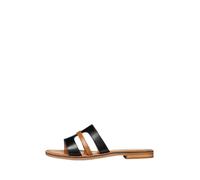Geox D Maddalusiac P, Sandalia Plana Mujer, Camel Negro, 41 EU