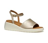 Geox D MELICONIA A, Sandalia de cuña Mujer, Lt Gold, 37 EU