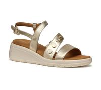 Geox D MELICONIA F, Sandalia de cuña Mujer, Lt Gold, 39 EU