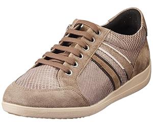 Geox D Myria C, Zapatillas de Deporte Mujer, Multicolor (Taupe/Dk Beige), 35 EU