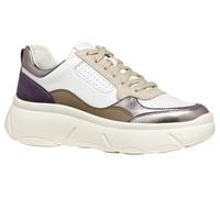 Geox D Nebula 2.0 X B, Zapatillas Mujer, White Dk Silver, 41 EU