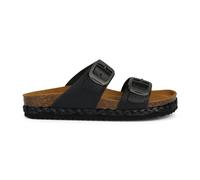 Geox D New Brionia High A, Sandalia Plana Mujer, Negro, 38 EU