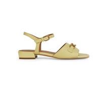 Geox D New Eraklia 15, Sandalia Plana Mujer, Amarillo Lt, 39 EU