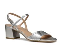 Geox - D NEW ERAKLIA 50 B, Sandalia Tacón Mujer, SILVER,