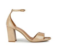 Geox D New Eraklia 80, Sandalia de tacón Mujer, Dk Skin, 35 EU