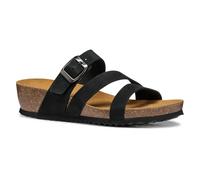 Geox D New STHELLAE A, Sandalia Plana Mujer, Black, 38 EU