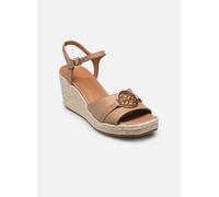 Geox D PANAREA B, Sandalia de cuña Mujer, Beige, 37 EU