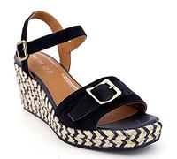 Geox D Panarea, Alpargatas con cuña Mujer, Azul Marino, 36 EU