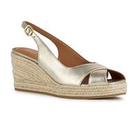 Geox D Panarea, Alpargatas con cuña Mujer, Lt Gold, 38.5 EU