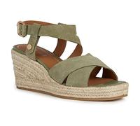 Geox D Panarea, Alpargatas con cuña Mujer, Verde Pistacho, 37 EU