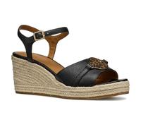 Geox D PANAREA B, Sandalia de cuña Mujer, Black, 39.5 EU