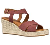 Geox D Panarea D, Sandalia de cuña Mujer, Dk coñac, 38 EU