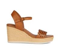 Geox D Ponza A, Sandalia de cuña Mujer, coñac, 39.5 EU