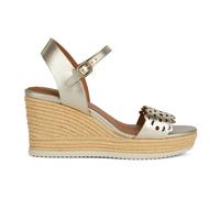 Geox D Ponza A, Sandalia de cuña Mujer, Lt Gold, 38 EU