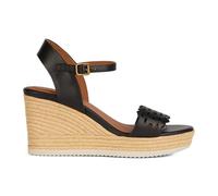 Geox D Ponza A, Sandalia de cuña Mujer, Negro, 39 EU
