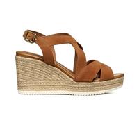Geox D Ponza C, Sandalia de cuña Mujer, coñac, 38 EU