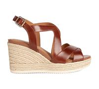 Geox D Ponza, Espadrille Wedge Sandal, marrón, 41 EU