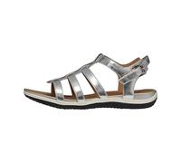 Geox D Sandal Vega D, Sandalia Plana Mujer, Plata, 35 EU