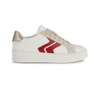 Geox D Skyely A, Zapatillas Mujer, Optic White Red, 37 EU