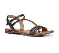 Geox D Sozy Plus D, Sandalia Deslizante Mujer, Black/Gun, 39 EU