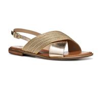 Geox D Sozy Plus E, Sandalia Plana Mujer, Dk Gold Lt Gold, 39.5 EU