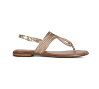 Geox D Sozy Plus E, Sandalia Plana Mujer, Dk Gold, 35 EU