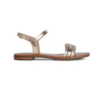 Geox D Sozy Q A, Sandalia Plana Mujer, Dorado y Plateado, 39 EU