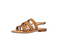 Geox D Sozy S C - Sandalia plana para mujer, color camel/LT dorado, 40 EU