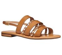 Geox D Sozy S C - Sandalia plana para mujer, color camel/LT dorado, 39,5 EU