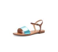 Geox D Sozy S J, Sandalia Deslizante Mujer, Azure/Camel, 38 EU