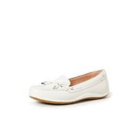 Geox D Vega Moc B, Mocasines para Mujer, Blanco (Off White), 35 EU