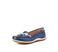 Geox D Vega Moc B, Mocasines para Mujer, Multicolor (Blue/Skin), 37 EU