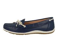 Geox D Vega Moc B, Mocasines para Mujer, Multicolor (Blue/Skin), 38 EU