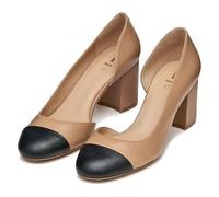 Geox D VIRNILISA 65 B, Bomba Mujer, Beige/Black, 35 EU
