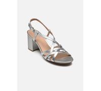 Geox - D VIRNILISA 65 S B, Sandalia Tacón Mujer, SILVER,
