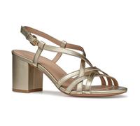 Geox - D VIRNILISA 65 S B, Sandalia Tacón Mujer, Lt Gold,