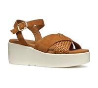 Geox D XAND 2.2S B, Sandalia de cuña Mujer, Cognac, 39 EU