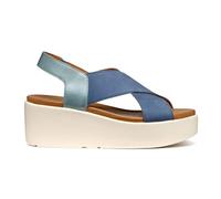 Geox D Xand 2.2s B, Sandalia de cuña Mujer, Gris, 34.5 EU