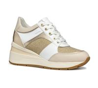 Geox D ZOSMA A, Zapatillas Mujer, White/Lt Gold, 38 EU