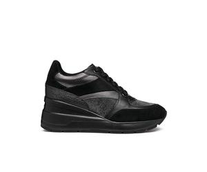 Geox D Zosma aSneaker para Mujer, Black, 40 EU