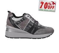 Geox D Zosma B Zapatillas de Mujer Impermeable Diario Deporte Cuero Gris