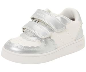 Geox ECLYPER Girl A - Zapatillas para bebé, Color Blanco/Plateado, Talla 23 EU