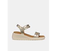 Geox D MELICONIA E, Sandalia de cuña Mujer, Lt Gold, 36 EU