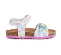 Geox Girl's B Chalki Sandal, blanco/multicolor/rojo, 7.5 UK Child