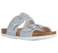Geox Girl's J Adriel E Sandal, Silver, 7.5 UK Child