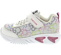 Geox Girl'S J Assister D Sneaker, Blanco/Multicolor/Rojo, 1 UK