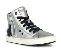 Geox Girl'S J Kalispera Sneakers, Dk Silver Black, 10 UK