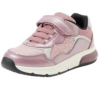Geox Girl'S J Spaceclub Sneaker, Dk Pink Silver, 2.5 UK
