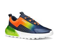 Geox J ACTIVART ILLUMINUS, Zapatillas, Navy/Lime, 32 EU
