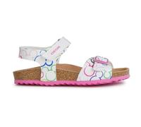 Geox J Adriel Girl C, Sandalias Niñas, Blanco Multicolor Rojo, 35 EU